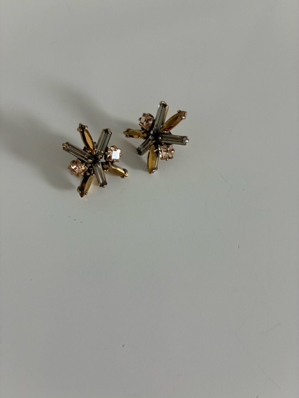 J. Crew Gold-Tone Starburst Crystal Stud Earrings